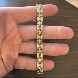 14k Yellow Gold 10.6g Ladies Polished 9.5mm Woven Link Bracelet Turkey 7.25"