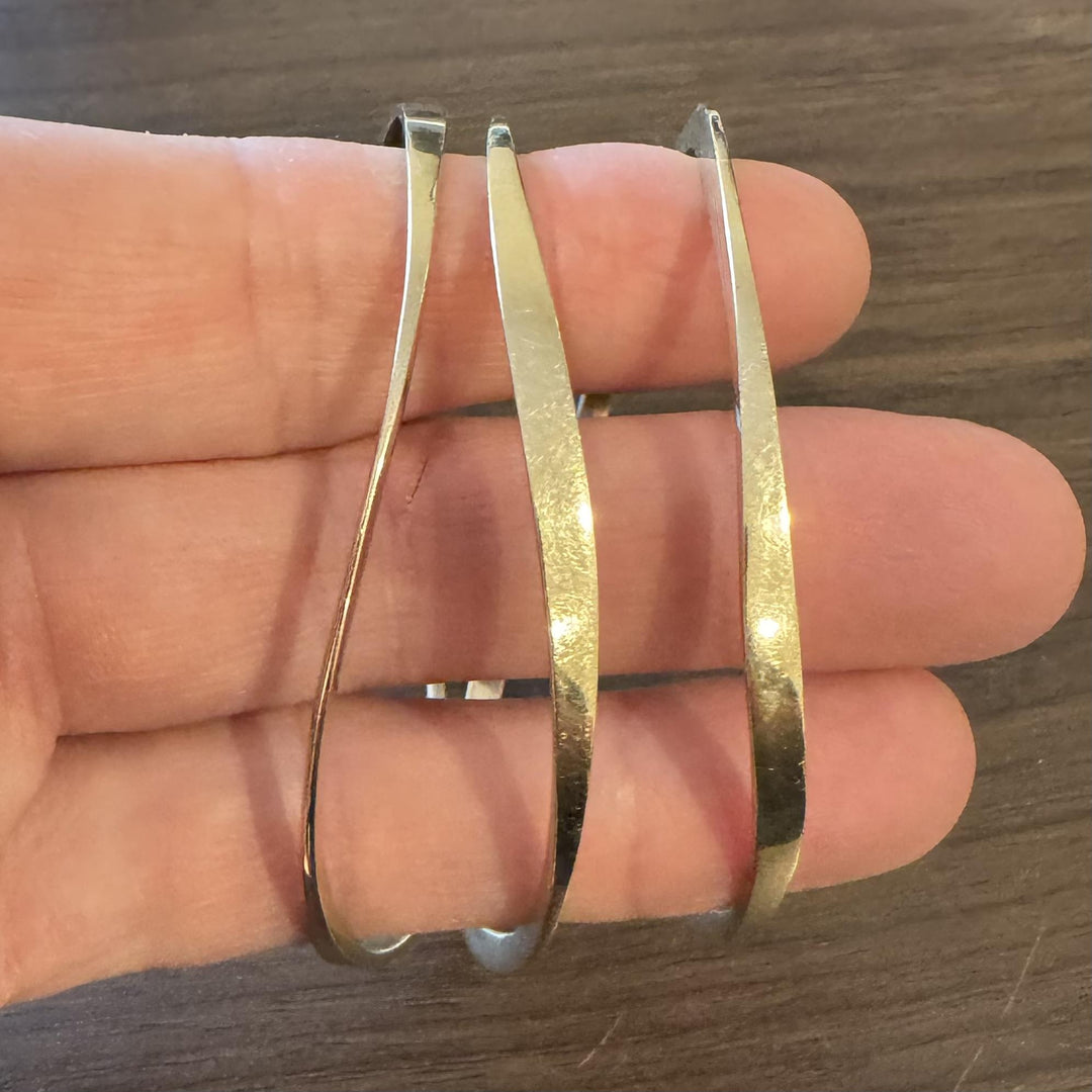 Set of Three 14k Yellow Gold 39.3g Solid Curved Bangle Bracelets 8.5"