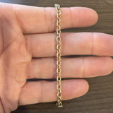 14k Yellow Gold 4.2g Hollow Light 4.5mm Cable Link Bracelet Turkey 7.75"