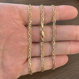 14k Yellow Gold 10.5g Solid Thin 3mm Mariner Link Chain Necklace Italy 26"