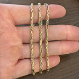 14k Yellow Gold 8.5g Hollow Light 3mm Milano Rope Chain Necklace 24"