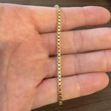 14k Yellow Gold 10.2g Solid Men's 2.5mm Box Link Bracelet Italy 8.75"