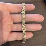14k Yellow Gold 9.1g Ladies Polished 8mm Fancy Link Bracelet Italy 7"