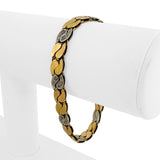 Chimento 18k Tri Tone Gold and Diamond Vintage 19.7g Link Bracelet Italy 7.25"