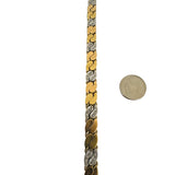 Chimento 18k Tri Tone Gold and Diamond Vintage 19.7g Link Bracelet Italy 7.25"