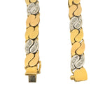 Chimento 18k Tri Tone Gold and Diamond Vintage 19.7g Link Bracelet Italy 7.25"