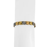 Chimento 18k Tri Tone Gold and Diamond Vintage 19.7g Link Bracelet Italy 7.25"