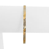 21k Yellow and White Gold 10.6g Solid Fancy Bangle Bracelet 7"