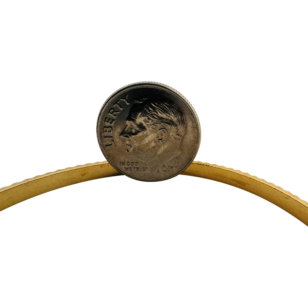 21k Yellow and White Gold 10.6g Solid Fancy Bangle Bracelet 7"