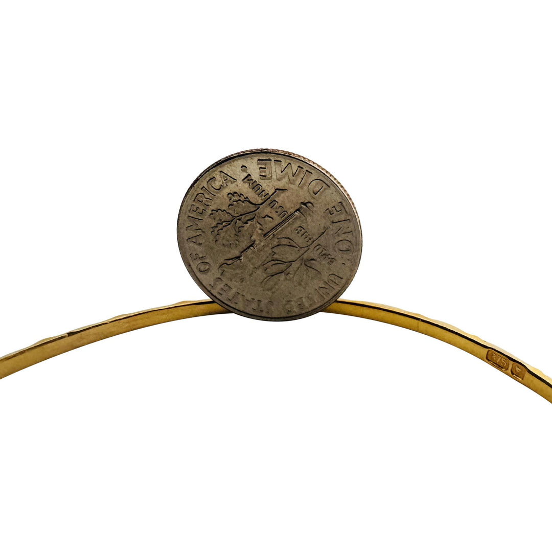 Pair of 21k Yellow and White Gold 12.8g Solid Bangle Bracelets 7"