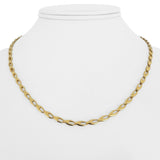 18k Yellow Gold 7g Ladies Hollow 3mm Fancy Link Necklace Italy 17"