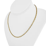 18k Yellow Gold 7g Ladies Hollow 3mm Fancy Link Necklace Italy 17"
