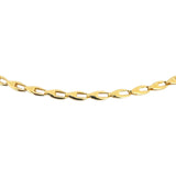 18k Yellow Gold 7g Ladies Hollow 3mm Fancy Link Necklace Italy 17"