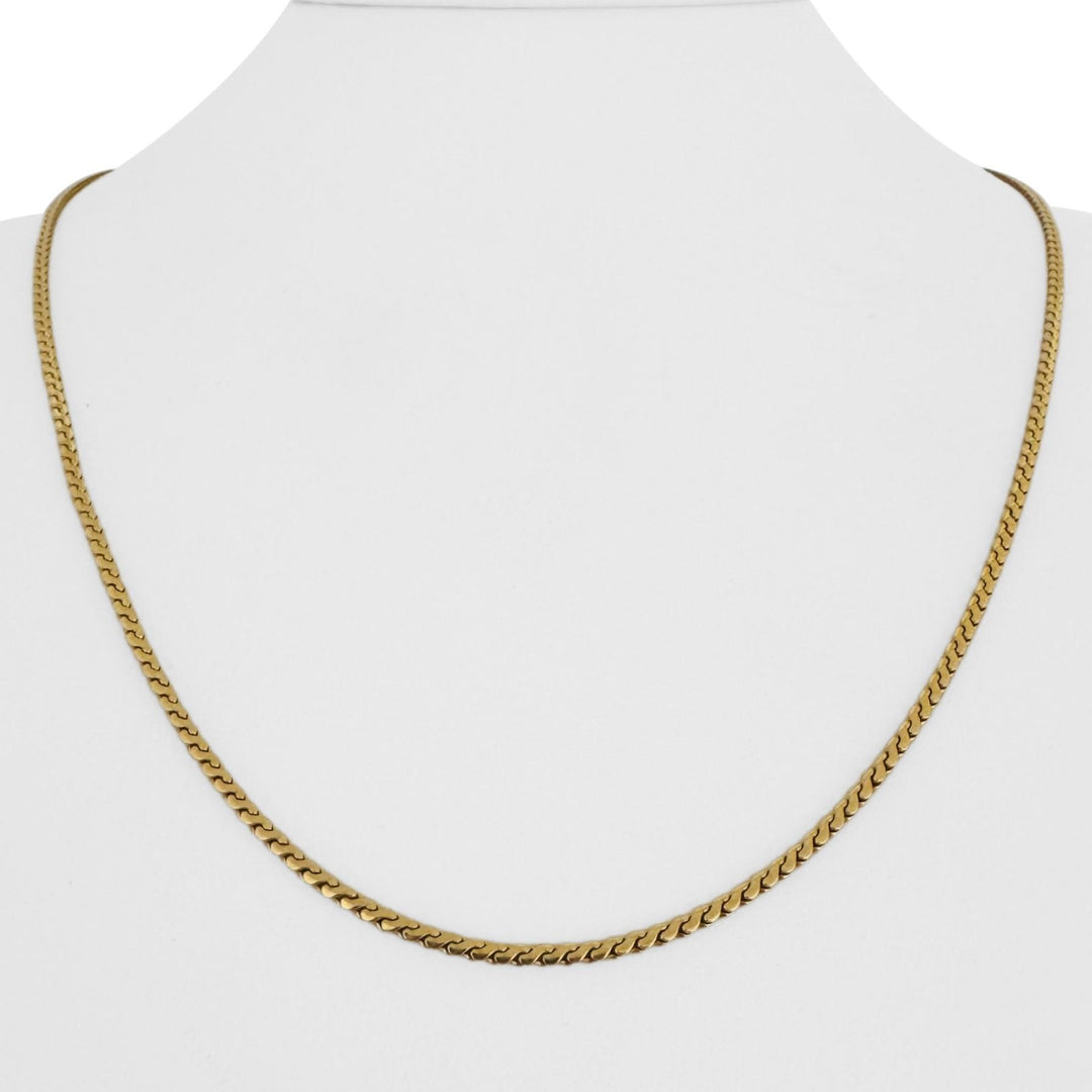 18k Yellow Gold 9.8g Vintage UnoAErre Serpentine Link Chain Necklace Italy 20.5"