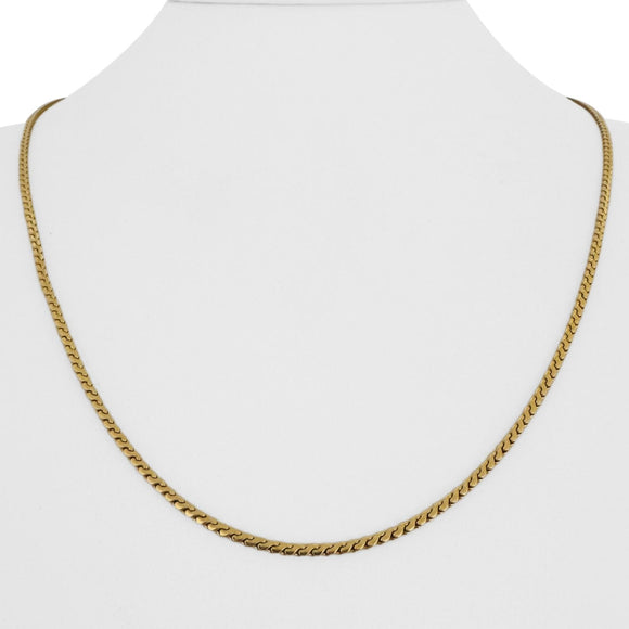 18k Yellow Gold 9.8g Vintage UnoAErre Serpentine Link Chain Necklace Italy 20.5