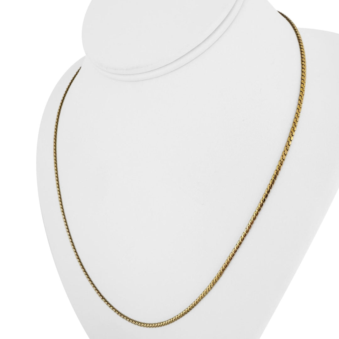 18k Yellow Gold 9.8g Vintage UnoAErre Serpentine Link Chain Necklace Italy 20.5"