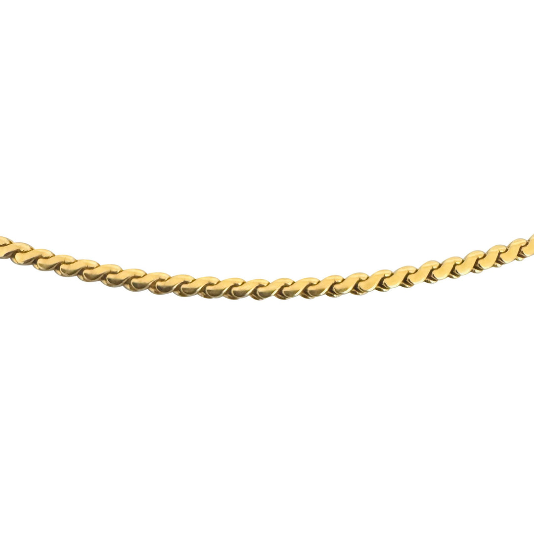 18k Yellow Gold 9.8g Vintage UnoAErre Serpentine Link Chain Necklace Italy 20.5"