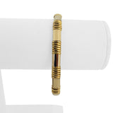 Piero Milano 18k Yellow and White Gold 26.7g Solid Flex Cuff Bracelet Italy 6.5"