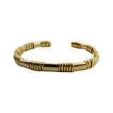 Piero Milano 18k Yellow and White Gold 26.7g Solid Flex Cuff Bracelet Italy 6.5"