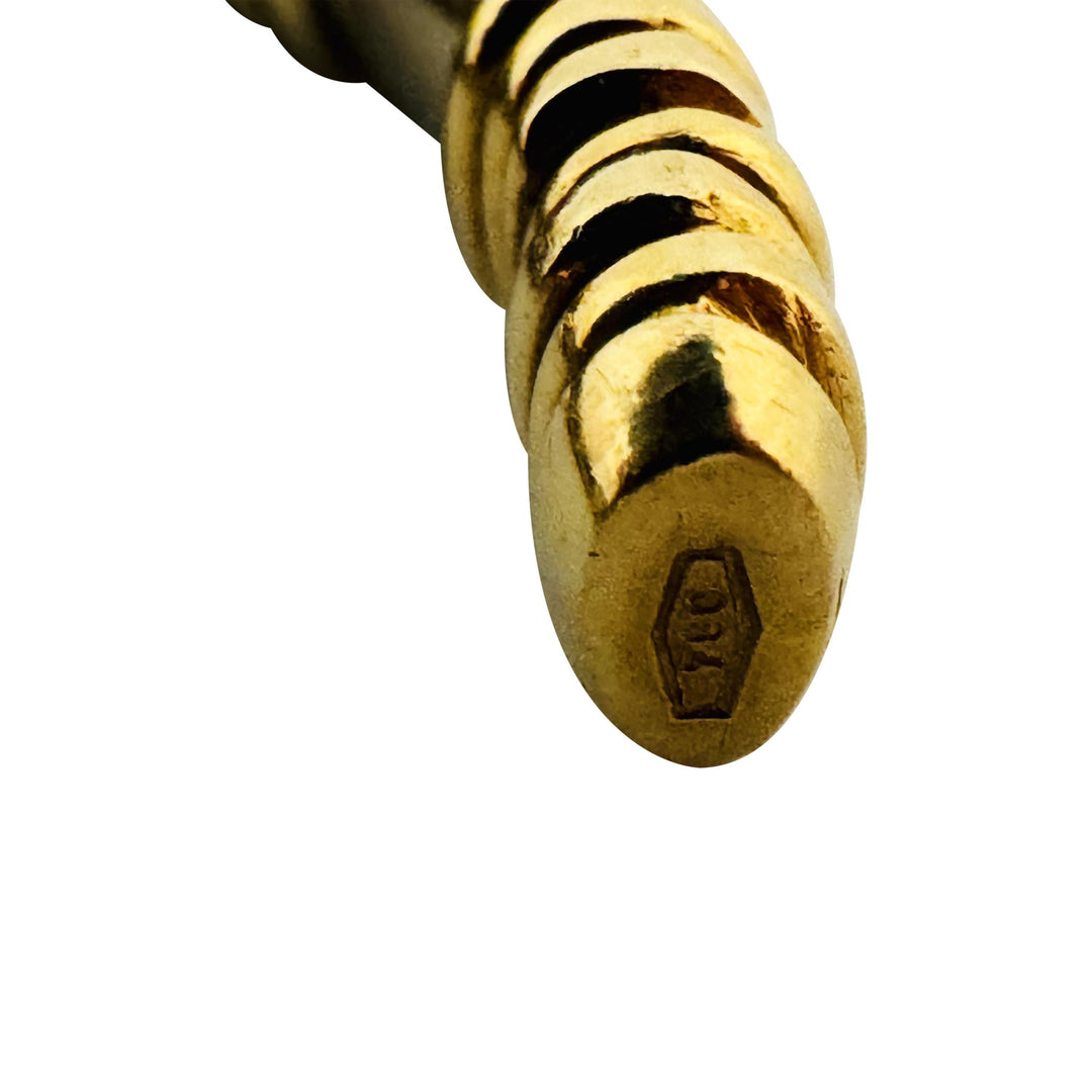 Piero Milano 18k Yellow and White Gold 26.7g Solid Flex Cuff Bracelet Italy 6.5"