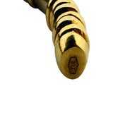 Piero Milano 18k Yellow and White Gold 26.7g Solid Flex Cuff Bracelet Italy 6.5"