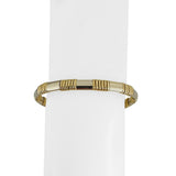 Piero Milano 18k Yellow and White Gold 26.7g Solid Flex Cuff Bracelet Italy 6.5"