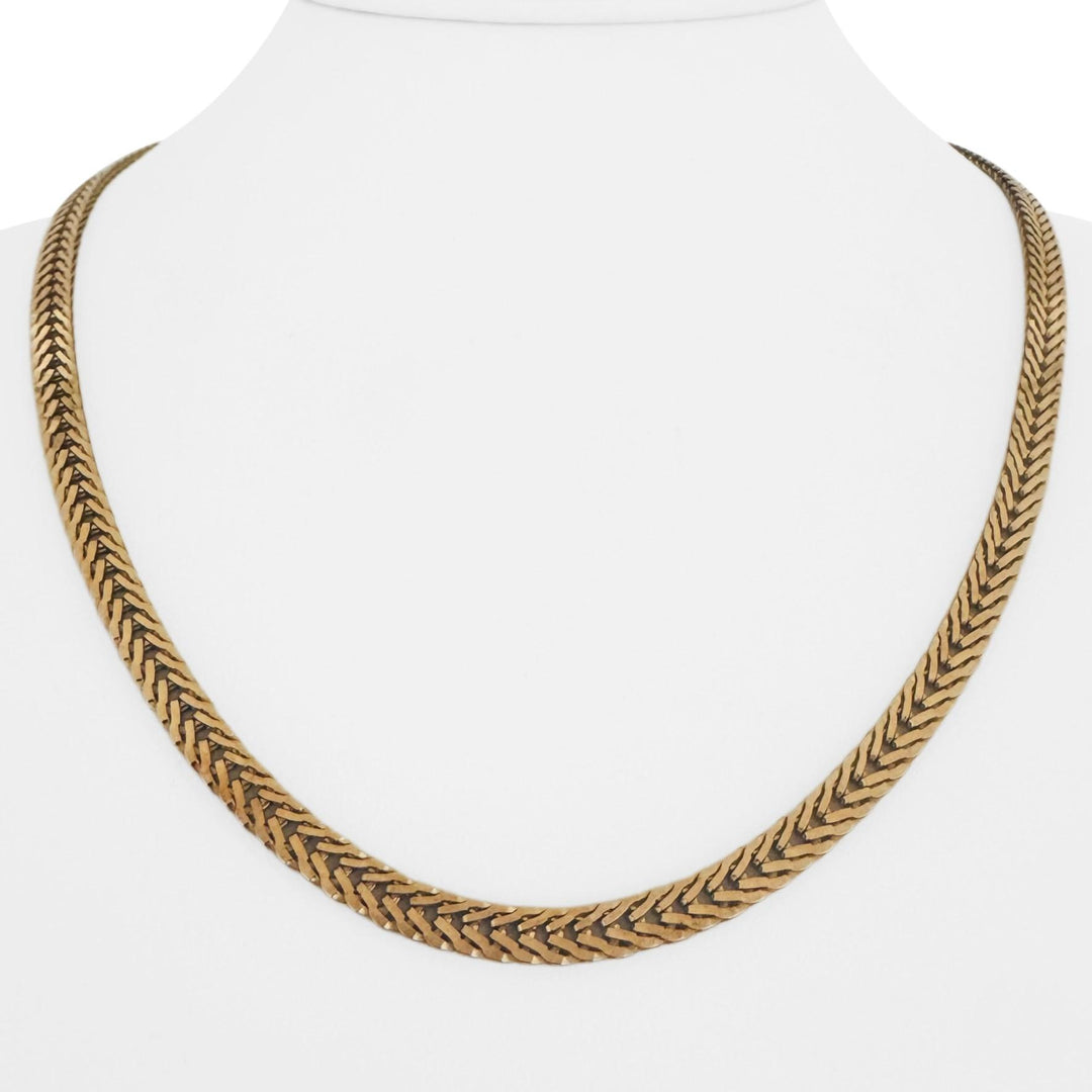 14k Yellow Gold 22.5g Solid Vintage 5mm Squared Fancy Link Necklace 19.5"