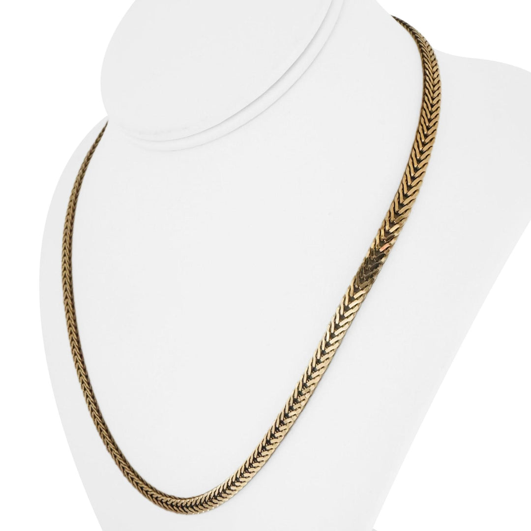 14k Yellow Gold 22.5g Solid Vintage 5mm Squared Fancy Link Necklace 19.5"