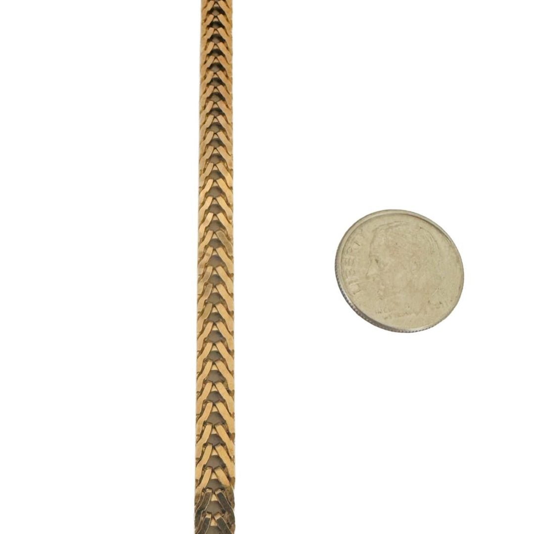 14k Yellow Gold 22.5g Solid Vintage 5mm Squared Fancy Link Necklace 19.5"