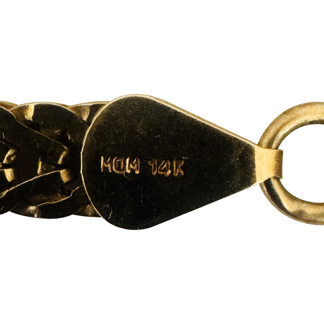 14k Yellow Gold 22.5g Solid Vintage 5mm Squared Fancy Link Necklace 19.5"