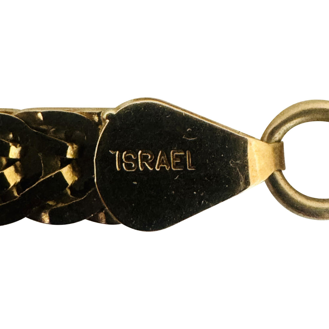 14k Yellow Gold 22.5g Solid Vintage 5mm Squared Fancy Link Necklace 19.5"