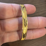 21k Yellow Gold 13.3g Solid Diamond Cut 7mm Textured Bangle Bracelet 7.75"