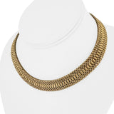 14k Yellow Gold 48g Heavy Vintage 12mm Fancy Link Collar Necklace 15"