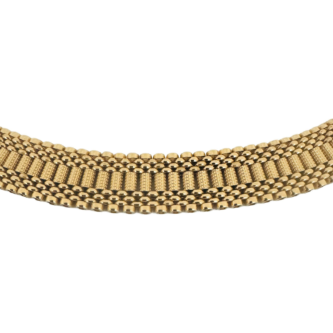 14k Yellow Gold 48g Heavy Vintage 12mm Fancy Link Collar Necklace 15"
