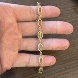18k Yellow Gold 7.7g UnoAErre Ladies Vintage Fancy Link Bracelet Italy 7.75"