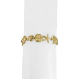 14k Yellow Gold 12.8g Diamond Cut Beach Ocean Charm Link Bracelet 7.25"