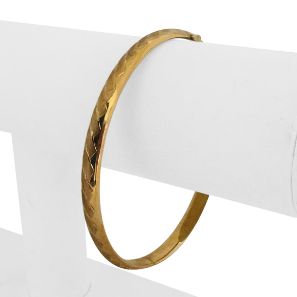 14k Yellow Gold 6.5g Light Ladies 6mm Fancy Bangle Bracelet 7.75