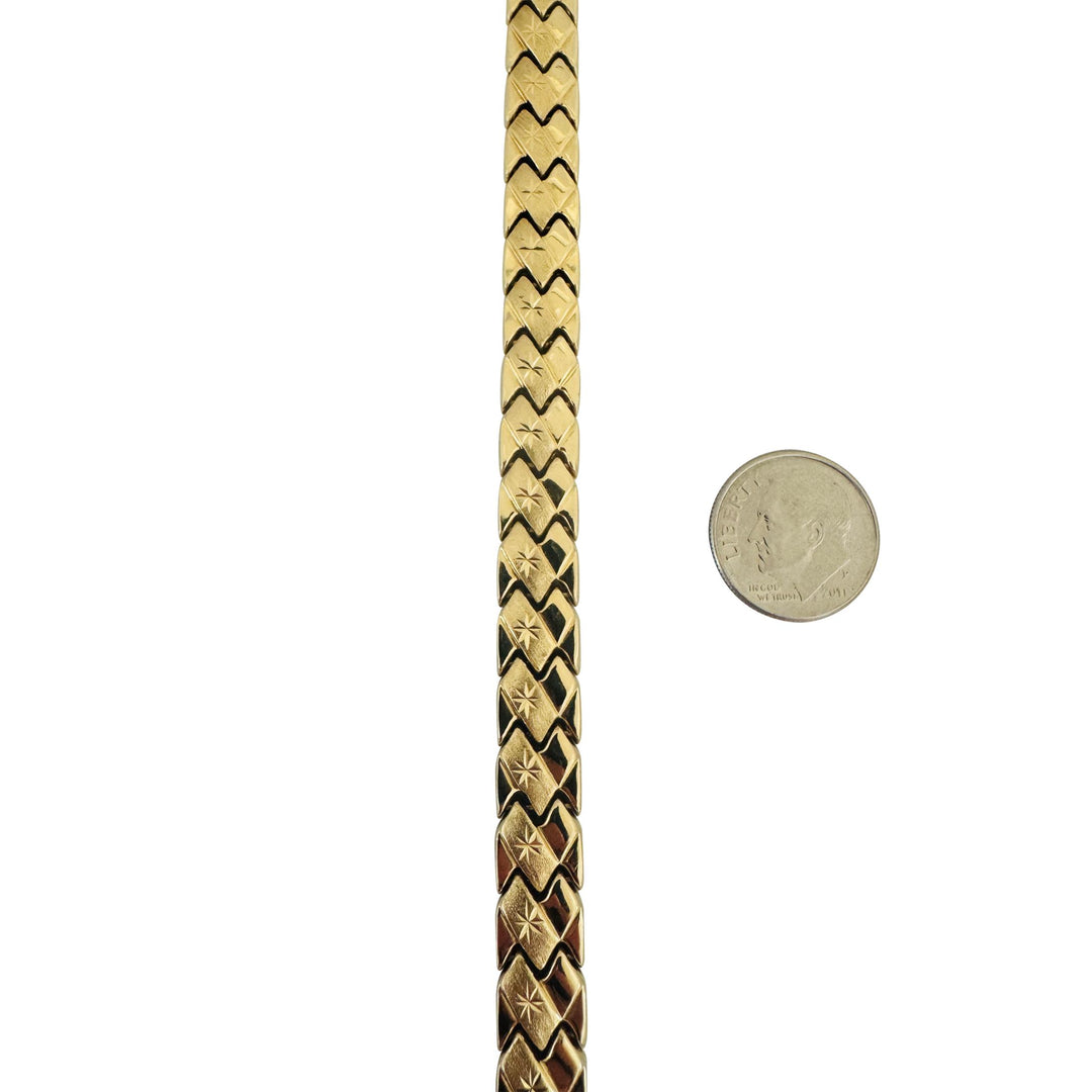 14k Yellow Gold 13.5g Ladies Starburst 8.5mm Fancy Link Bracelet 7.25"