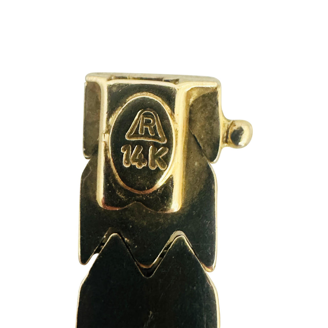 14k Yellow Gold 13.5g Ladies Starburst 8.5mm Fancy Link Bracelet 7.25"