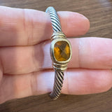 David Yurman 18k Gold Sterling Silver and Citrine Flex Cuff Bracelet 6.25"