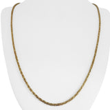 14k Yellow Gold 13g Solid Squared Edge 2.5mm Rope Chain Necklace 24"
