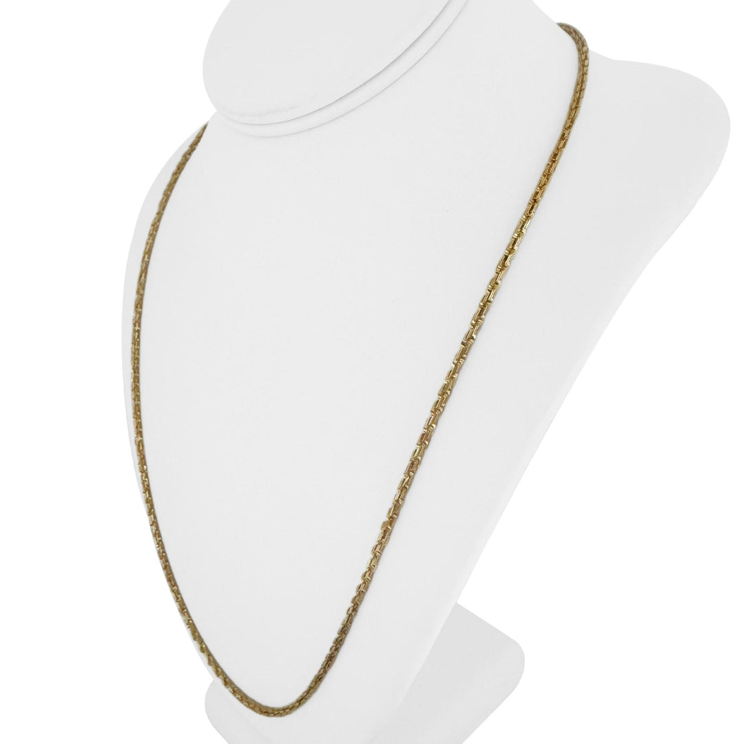 14k Yellow Gold 13g Solid Squared Edge 2.5mm Rope Chain Necklace 24"