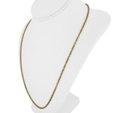 14k Yellow Gold 13g Solid Squared Edge 2.5mm Rope Chain Necklace 24"