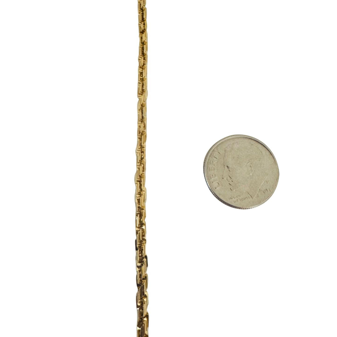 14k Yellow Gold 13g Solid Squared Edge 2.5mm Rope Chain Necklace 24"