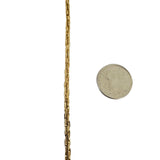 14k Yellow Gold 13g Solid Squared Edge 2.5mm Rope Chain Necklace 24"