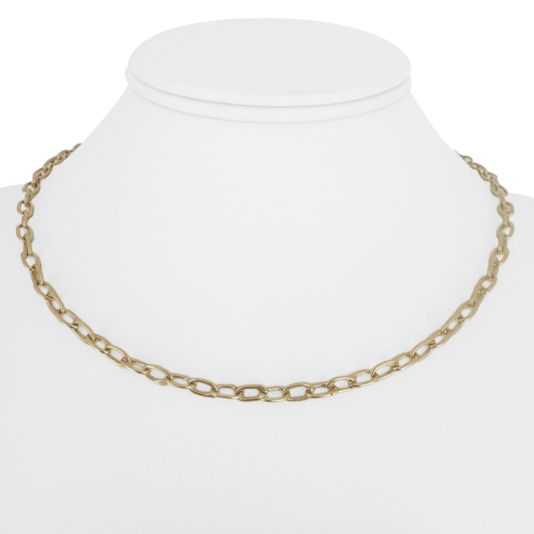 14k Yellow Gold 10.5g Solid Ladies 4mm Oval Cable Link Chain Necklace 16"