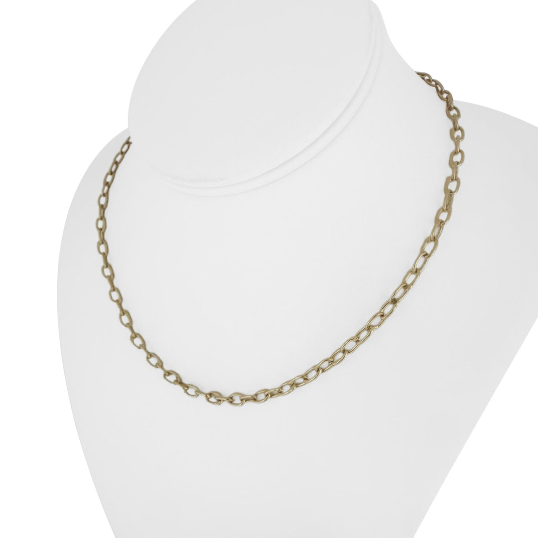 14k Yellow Gold 10.5g Solid Ladies 4mm Oval Cable Link Chain Necklace 16"