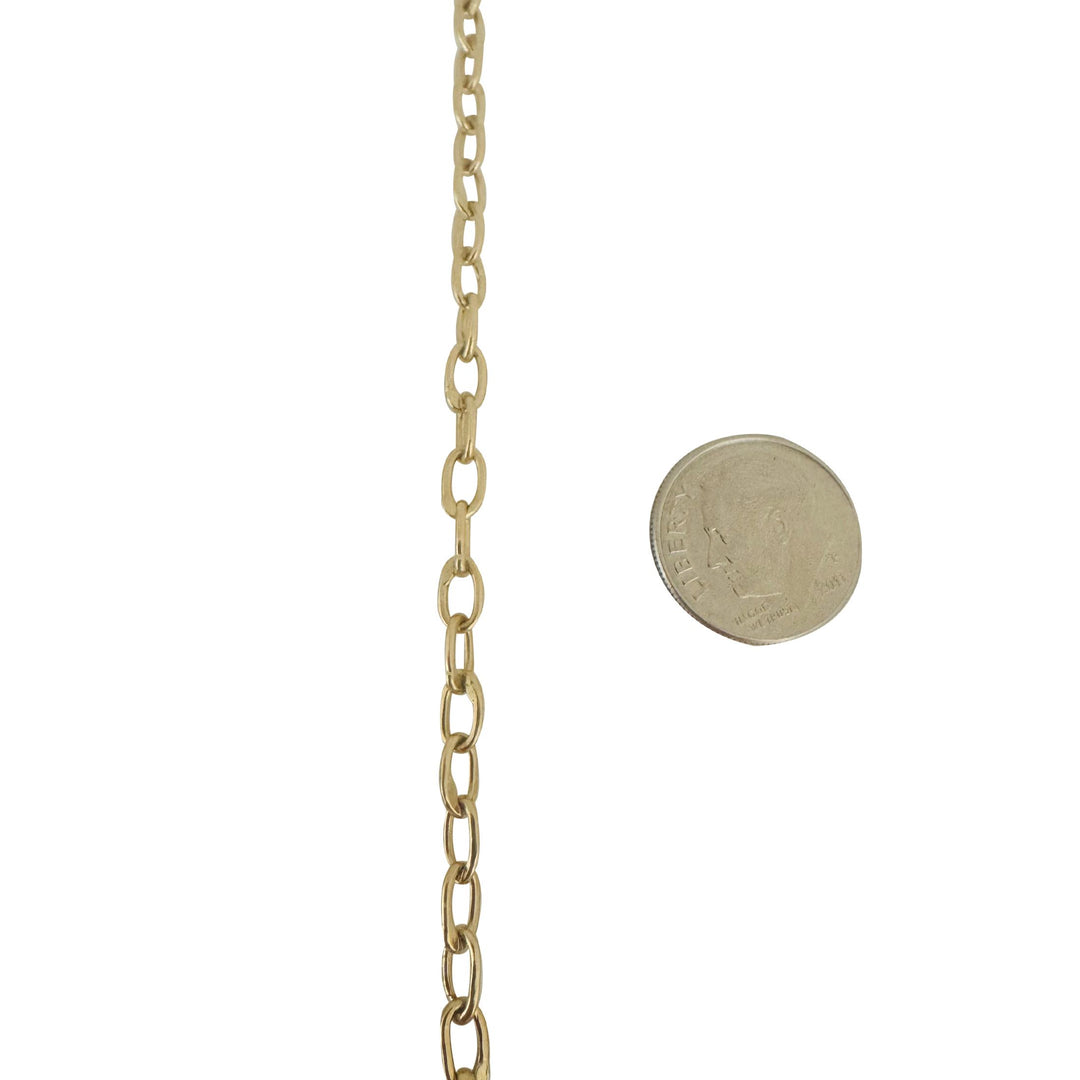 14k Yellow Gold 10.5g Solid Ladies 4mm Oval Cable Link Chain Necklace 16"