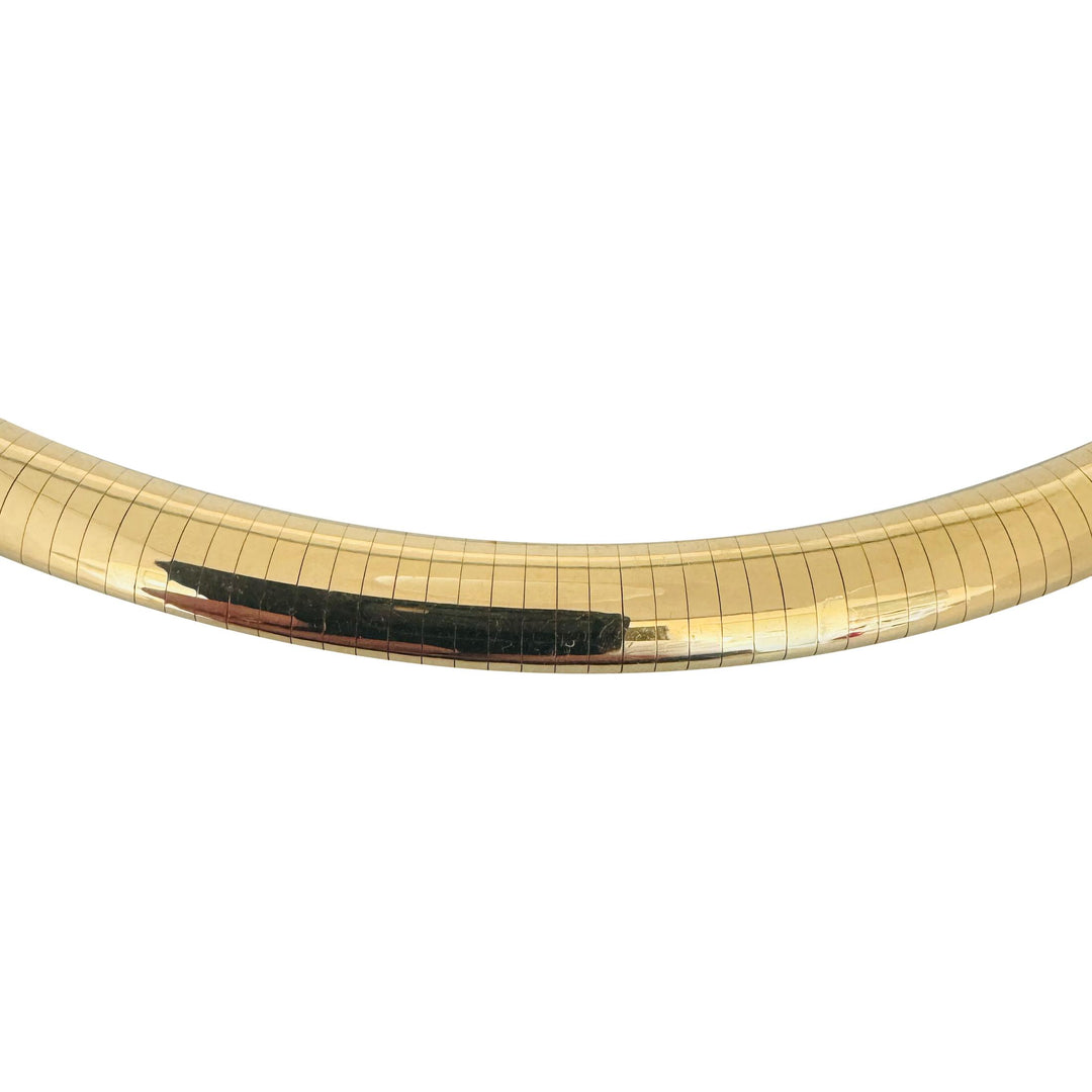 14k Yellow Gold 48.8g Solid Heavy 8mm Omega Link Necklace Italy 16"