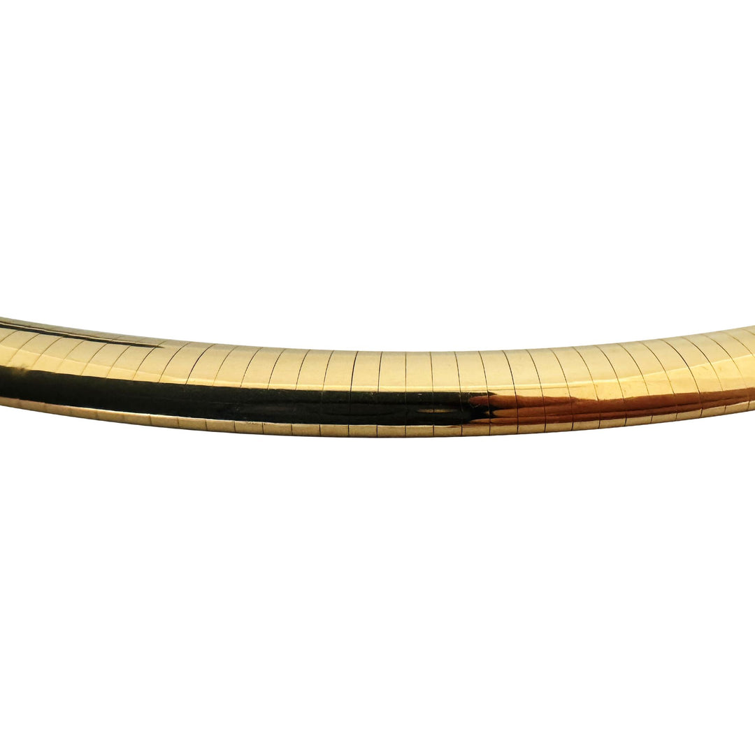 14k Yellow Gold 48.8g Solid Heavy 8mm Omega Link Necklace Italy 16"